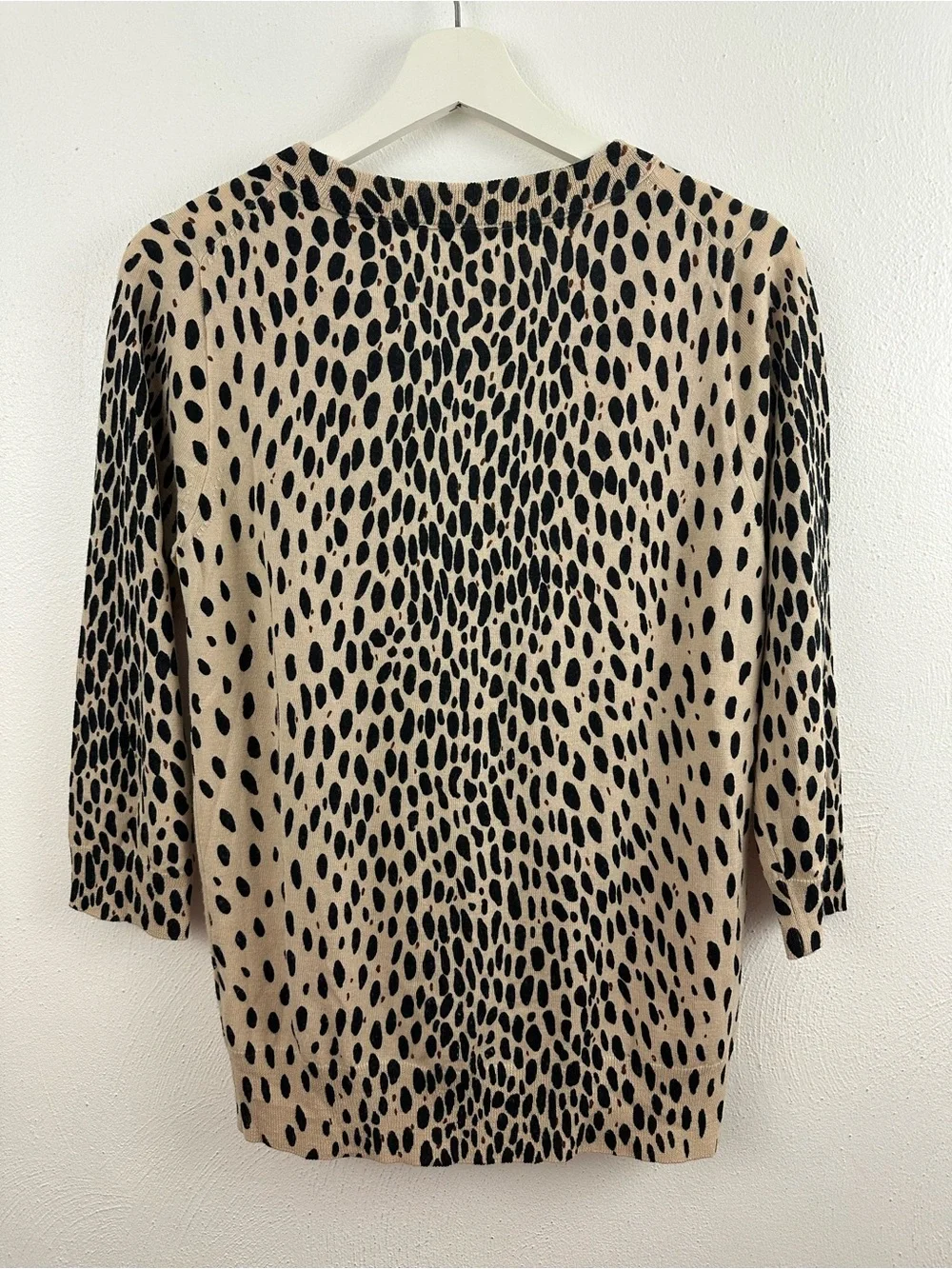 J.Crew Leopard Print Crewneck Merino Wool Sweater Women's Size M